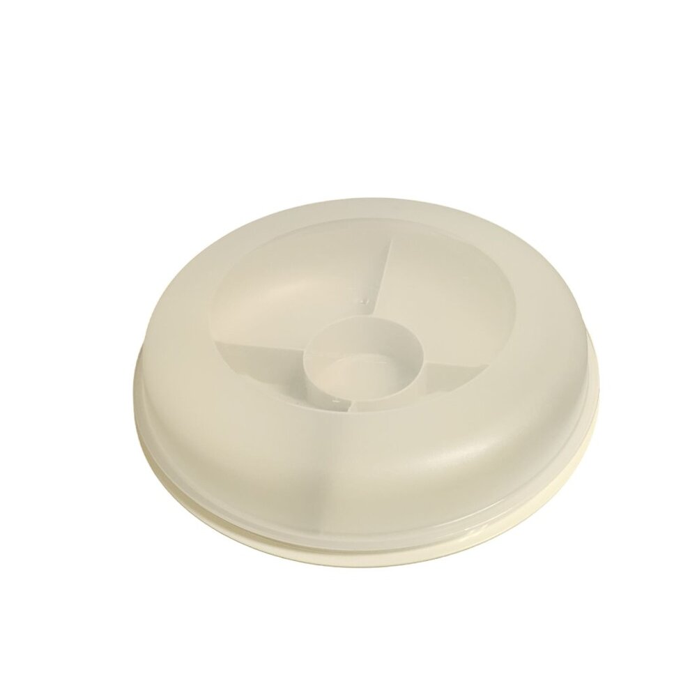 Tupperware Divided Serving Dish With Lid Beige & Gray